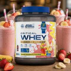 APPLIED NUTRITION - CRITICAL WHEY - ADVANCED PROTEIN POWDER - 2000 G -  CHIQUITA BANANA STRAWBERRY SMOOTHIE