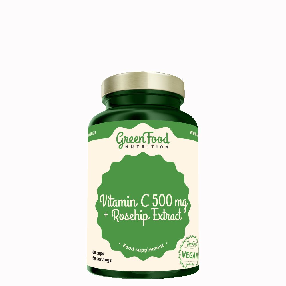 GREENFOOD NUTRITION - VITAMIN C 500 MG + ROSEHIP EXTRACT - 60 KAPSZULA