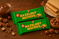 NANOSUPPS - HAZELNUT WAFERS - MOGYORÓS KRÉMMEL TÖLTÖTT OSTYALAPOK, HOZZÁADOTT CUKOR NÉLKÜL - 2x39 G