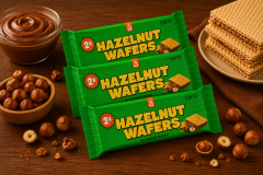 NANOSUPPS - HAZELNUT WAFERS - MOGYORÓS KRÉMMEL TÖLTÖTT OSTYALAPOK, HOZZÁADOTT CUKOR NÉLKÜL - 3x39 G