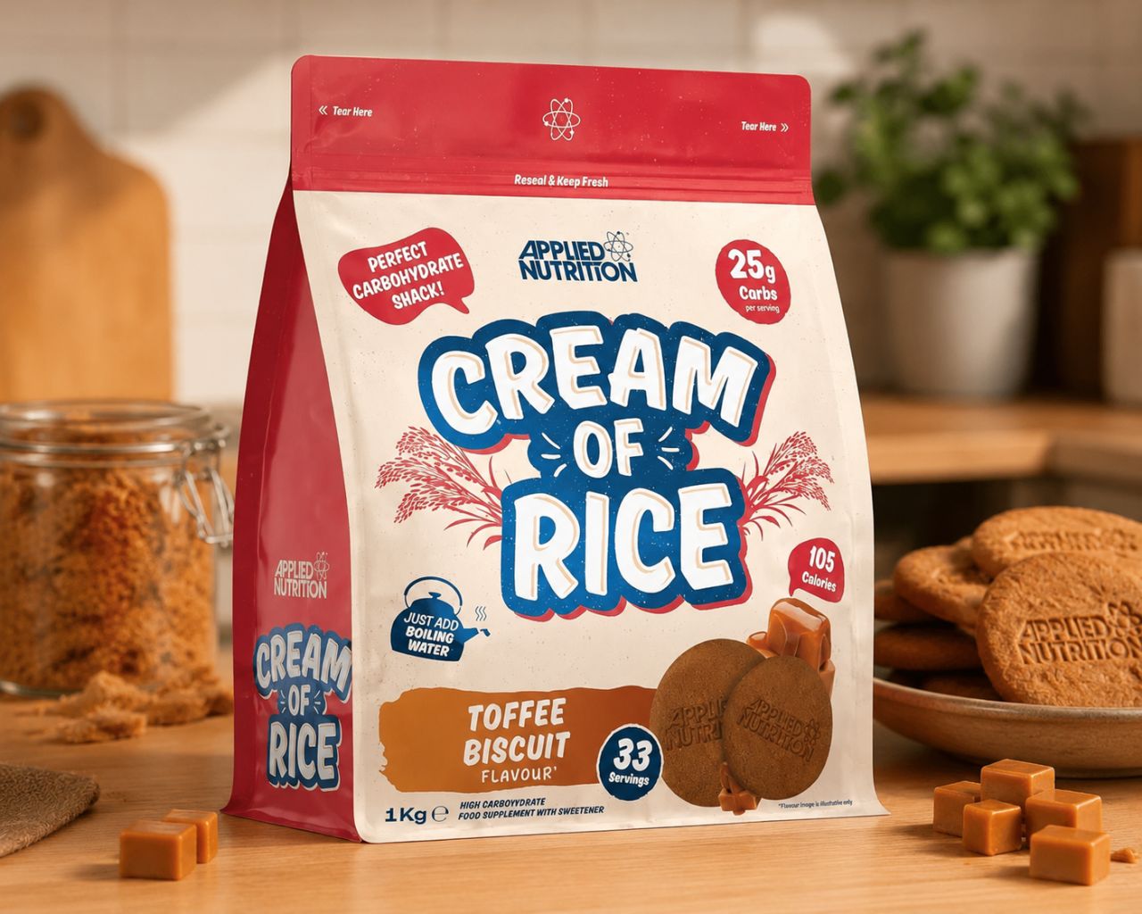APPLIED NUTRITION - CREAM OF RICE - 1000 G - KARAMELLÁS KEKSZ