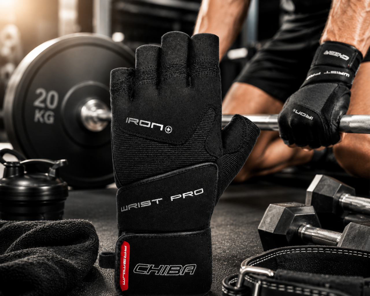 CHIBA GLOVES - IRON PLUS II - PROFESSZIONÁLIS EDZŐKESZTYŰ - FEKETE