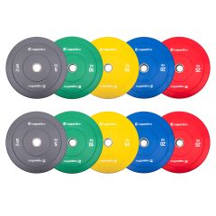 INSPORTLINE - 2X5 DARABOS GUMIS SÚLYTÁRCSA SZETT BUMPER PLATE GO 2X 5-25 KG 50 MM