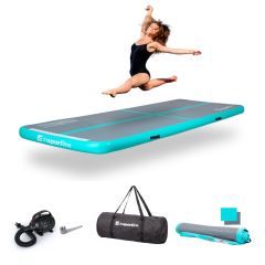 INSPORTLINE - AIRTRACK ELEKTROMOS PUMPÁVAL AIRSTUNT 300X100X10 CM - SZÜRKE-TÜRKIZ