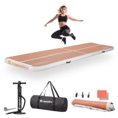 INSPORTLINE - AIRTRACK TORNASZŐNYEG AIRSTUNT 400X100X10 CM MOCHA MOUSSE KÉZI PUMPÁVAL