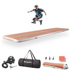 INSPORTLINE - AIRTRACK TORNASZŐNYEG AIRSTUNT 500X100X10 CM MOCHA MOUSSE ELEKTROMOS PUMPÁVAL