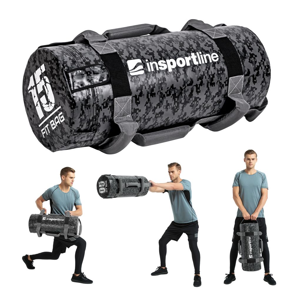 INSPORTLINE - ERŐSÍTŐ ZSÁK FOGANTYÚKKAL FITBAG CAMU 15 KG
