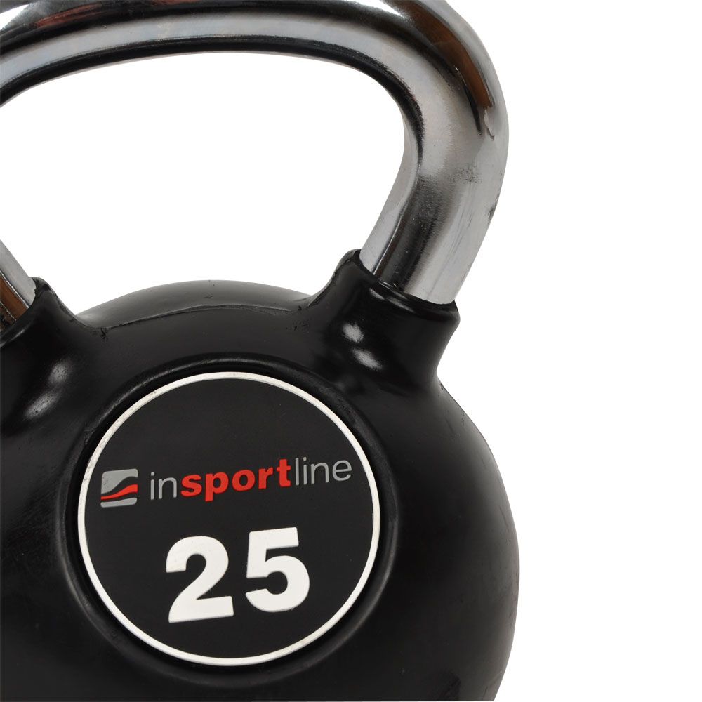 INSPORTLINE - GUMIS HARANGSÚLY KRÓMOZOTT FOGANTYÚVAL KETLEBEL 25 KG INSPORTLINE - GUMIS HARANGSÚLY KRÓMOZOTT FOGANTYÚVAL KETLEBEL 25 KG