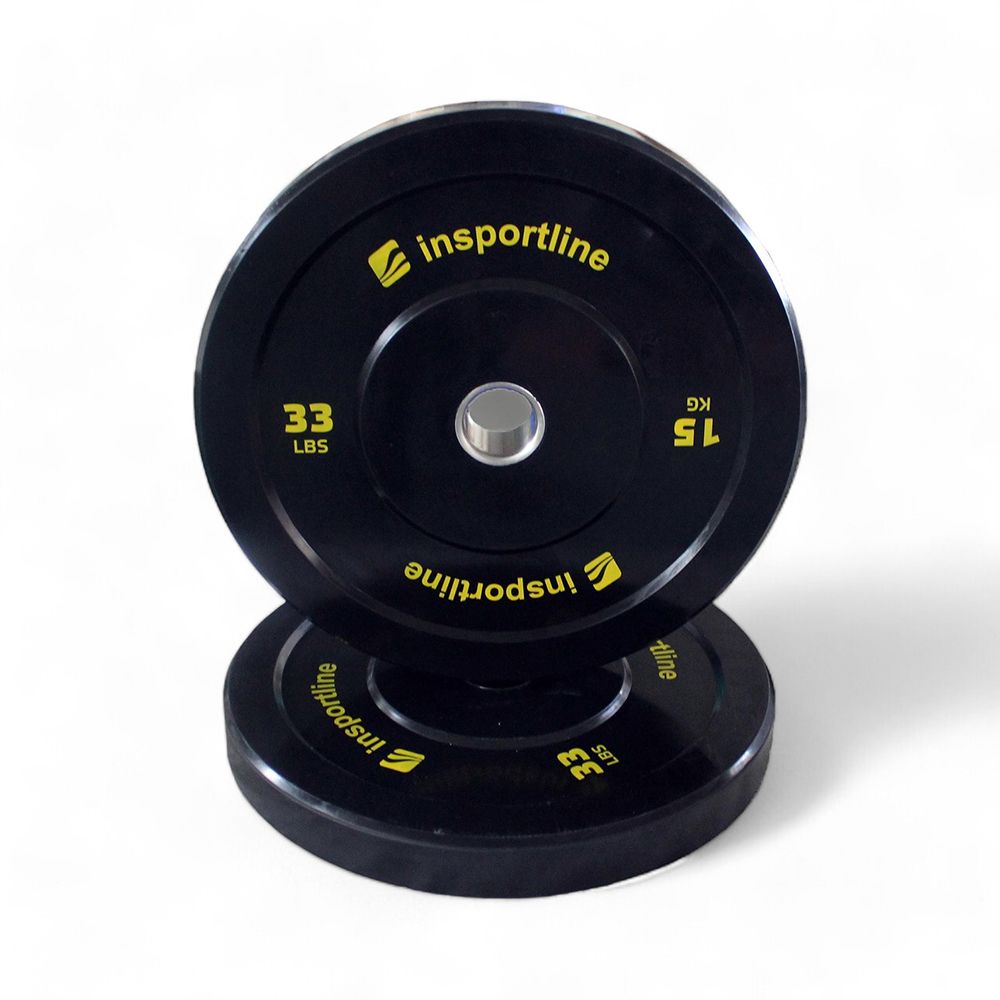 INSPORTLINE - GUMIS SÚLYTÁRCSA BUMPER PLATE LITE 15 KG 50 MM INSPORTLINE - GUMIS SÚLYTÁRCSA BUMPER PLATE LITE 15 KG 50 MM