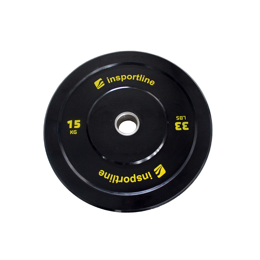 INSPORTLINE - GUMIS SÚLYTÁRCSA BUMPER PLATE LITE 15 KG 50 MM