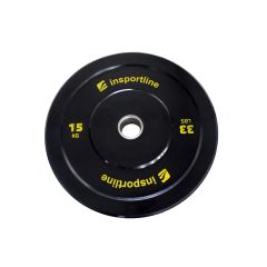INSPORTLINE - GUMIS SÚLYTÁRCSA BUMPER PLATE LITE 15 KG 50 MM