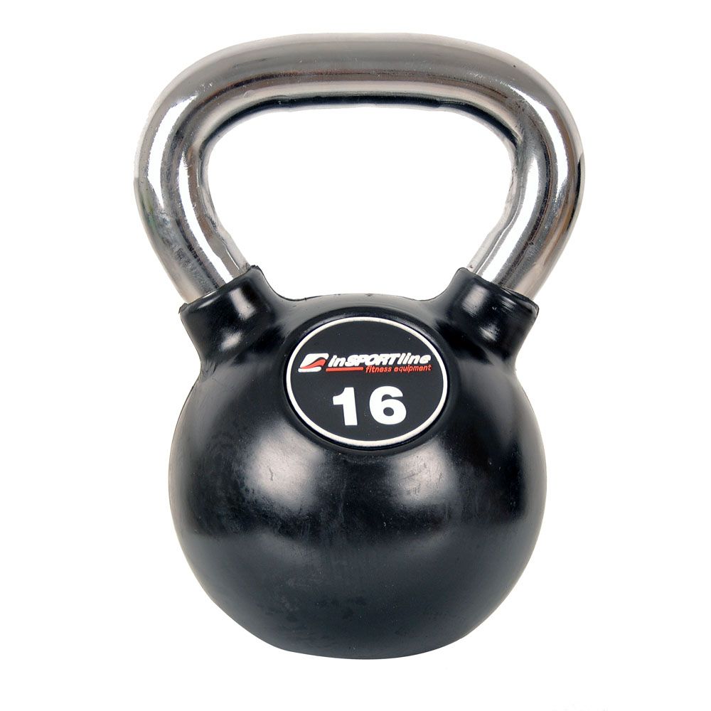 INSPORTLINE - GUMIS SÚLYZÓ KRÓMOZOTT FOGANTYÚVAL KETLEBEL 16 KG