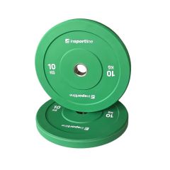 INSPORTLINE - GUMÍROZOTT SÚLYTÁRCSA BUMPER PLATE GO 10 KG 50 MM