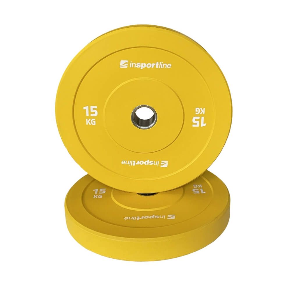 INSPORTLINE - GUMÍROZOTT SÚLYTÁRCSA BUMPER PLATE GO 15 KG 50 MM