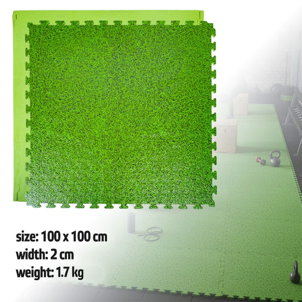 INSPORTLINE - PUZZLE TATAMI SZŐNYEG ZEMALPRO 100X100X2 CM - GYEP MOTÍVUM