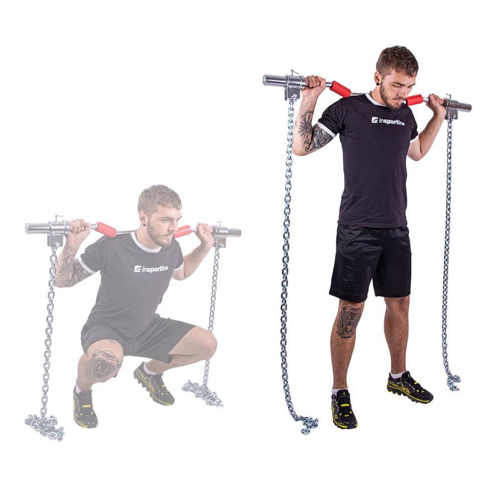 INSPORTLINE - SÚLYEMELŐ LÁNC RÚDDAL CHAINBOS SET 2X15 KG
