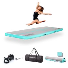 INSPORTLINE - AIRTRACK ELEKTROMOS PUMPÁVAL AIRSTUNT 300X100X10 CM - FEHÉR-KÉK