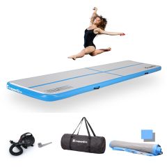 INSPORTLINE - AIRTRACK ELEKTROMOS PUMPÁVAL AIRSTUNT 400X100X10 CM - FEHÉR-KÉK