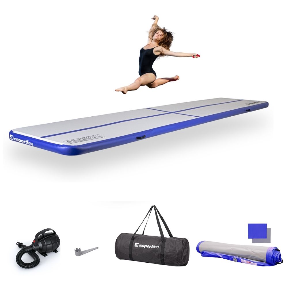 INSPORTLINE - AIRTRACK ELEKTROMOS PUMPÁVAL AIRSTUNT 500X100X10 CM - FEHÉR-KÉK
