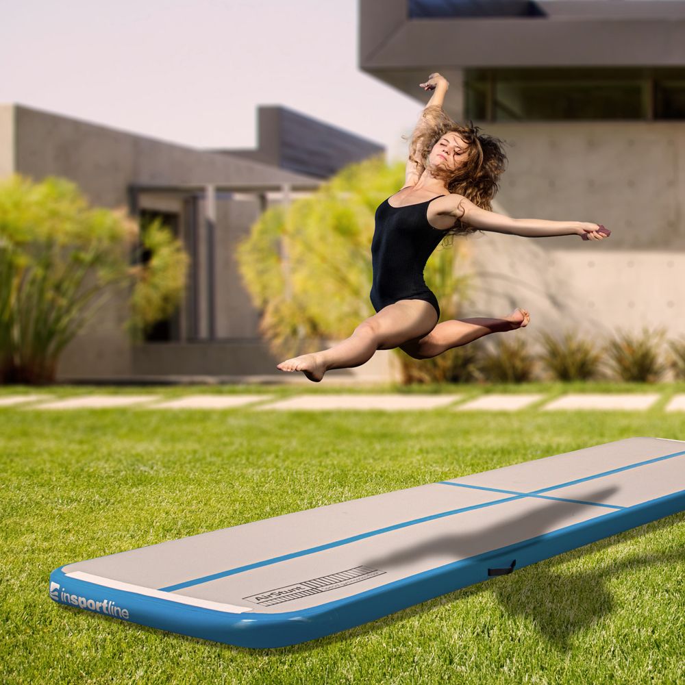 INSPORTLINE - AIRTRACK KÉZI PUMPÁVAL AIRSTUNT 300X100X10 CM - FEHÉR-KÉK