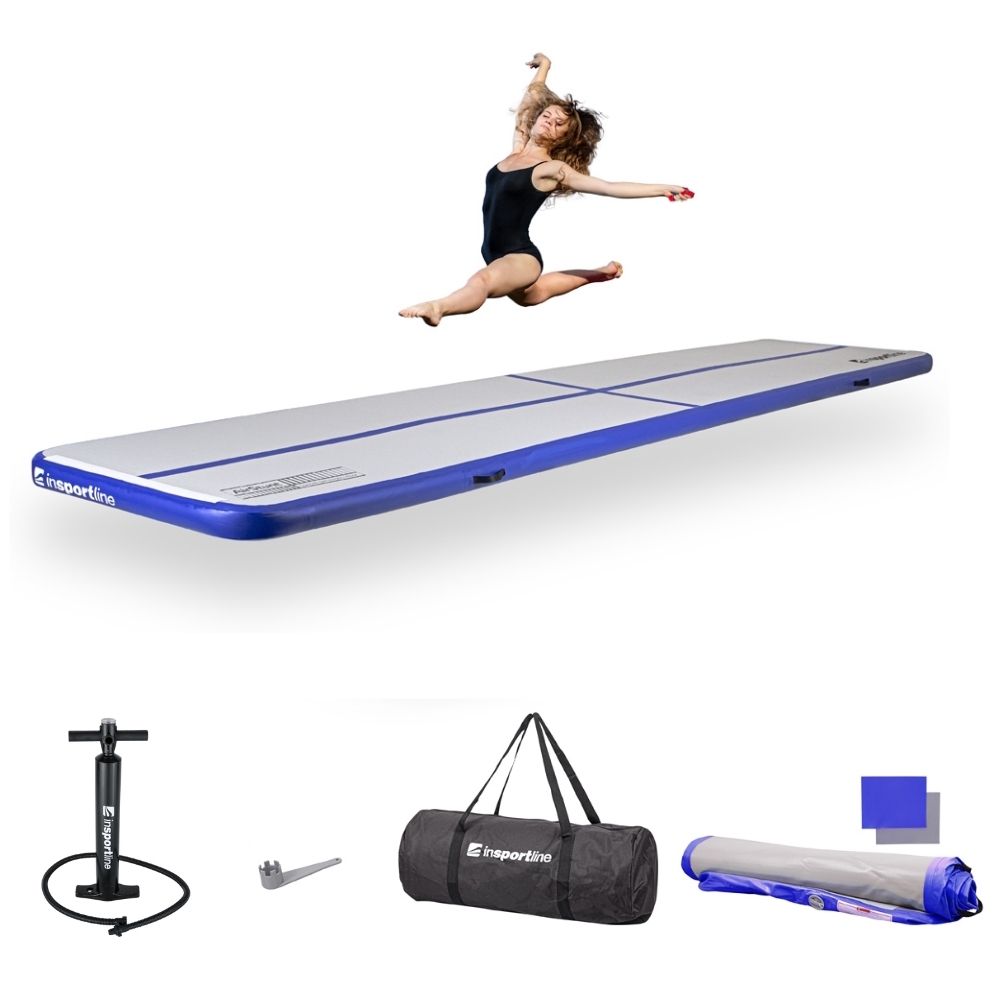 INSPORTLINE - AIRTRACK KÉZI PUMPÁVAL AIRSTUNT 500X100X10 CM - FEHÉR-KÉK