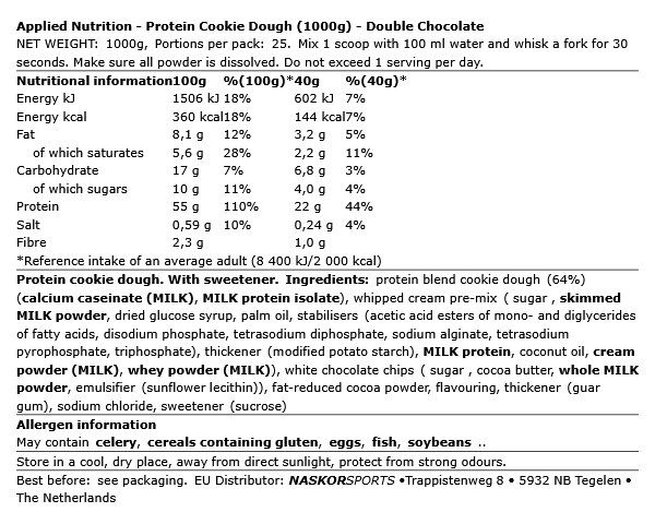 APPLIED NUTRITION - PROTEIN COOKIE DOUGH - 1000 G