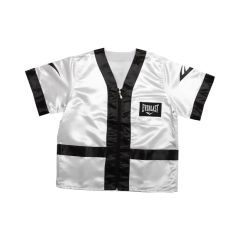 EVERLAST - 100% POLYESTER SATIN CORNER JACKET - WHITE/BLACK