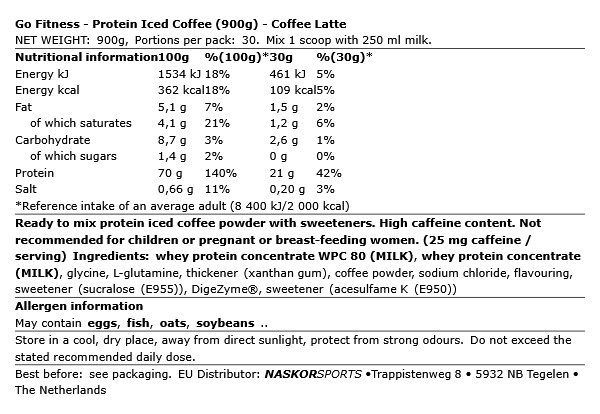 GO FITNESS - PROTEIN ICED COFFEE - 900 G