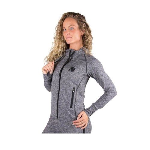 GORILLA WEAR - WOMENS SHAWNEE ZIPPED HOODIE MIXED GREY