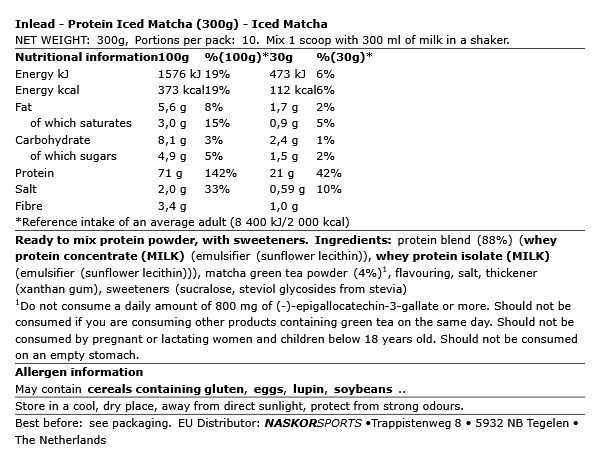 INLEAD - PROTEIN ICED MATCHA - 300 G