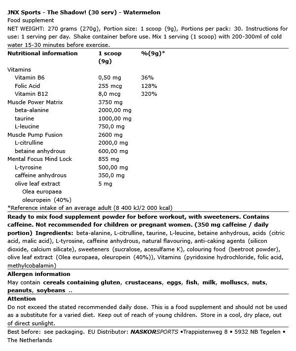 JNX SPORTS - THE SHADOW! - 270 G