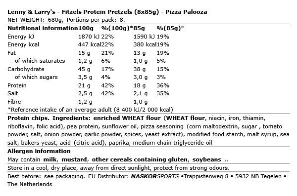 LENNY & LARRY'S - FITZELS PROTEIN PRETZELS - 8 X 85 G
