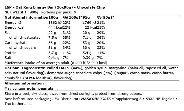 LSP - OAT KING ENERGY BAR - 10 X 90 G