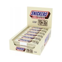 SNICKERS - WHITE HIGH PROTEIN LOW SUGAR BAR - WHITE CHOCOLATE - 12 X 45 G