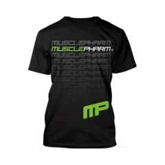 MUSCLEPHARM - CREW NECK FLAGSHIP TEE BLACK - MPTS407