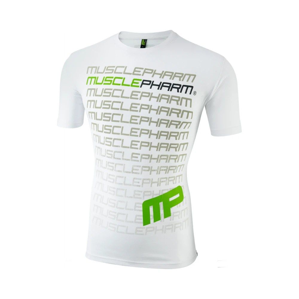 MUSCLEPHARM - CREW NECK FLAGSHIP TEE WHITE - MPTS407