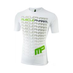 MUSCLEPHARM - CREW NECK FLAGSHIP TEE WHITE - MPTS407