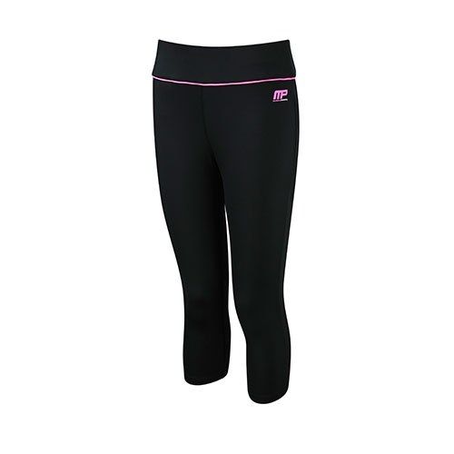 MUSCLEPHARM - WOMENS CAPRI PANT BLACK-HOT PINK - MPLPNT427