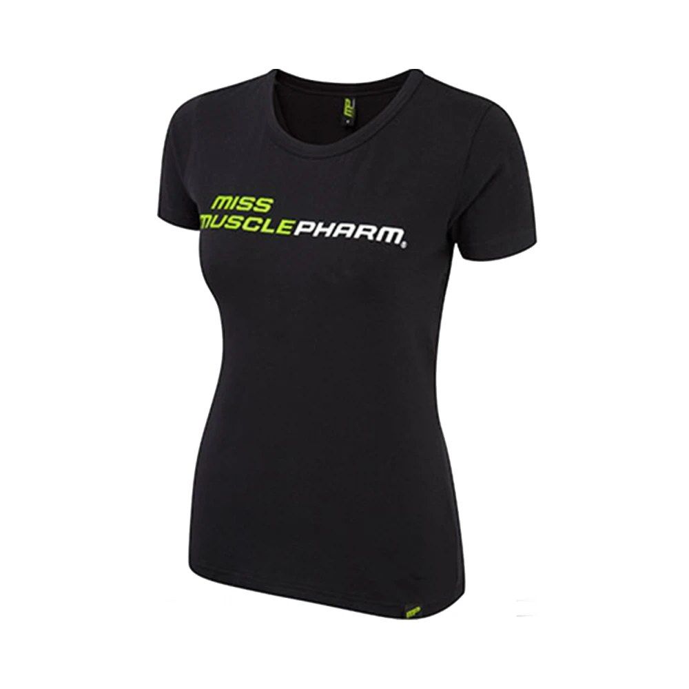 MUSCLEPHARM - WOMENS CREW NECK MISS MUSCLEPHARM TEE BLACK-LIME GREEN - MPLTS414