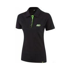 MUSCLEPHARM - WOMENS EMBROIDERED POLO SHIRT BLACK - GREEN - MPLTS470