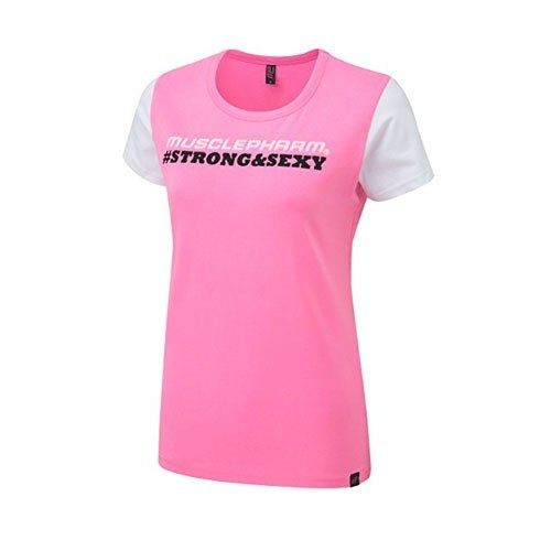 MUSCLEPHARM - WOMENS STRONG & SEXY T-SHIRT HOT PINK - MPLTS486