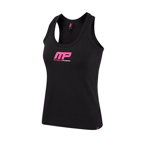 MUSCLEPHARM - WOMENS VEST BLACK-HOT PINK - MPLVST431