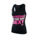MUSCLEPHARM - WOMENS VEST STRONG IS THE NEW SEXY BLACK-HOT PINK - MPLVST432