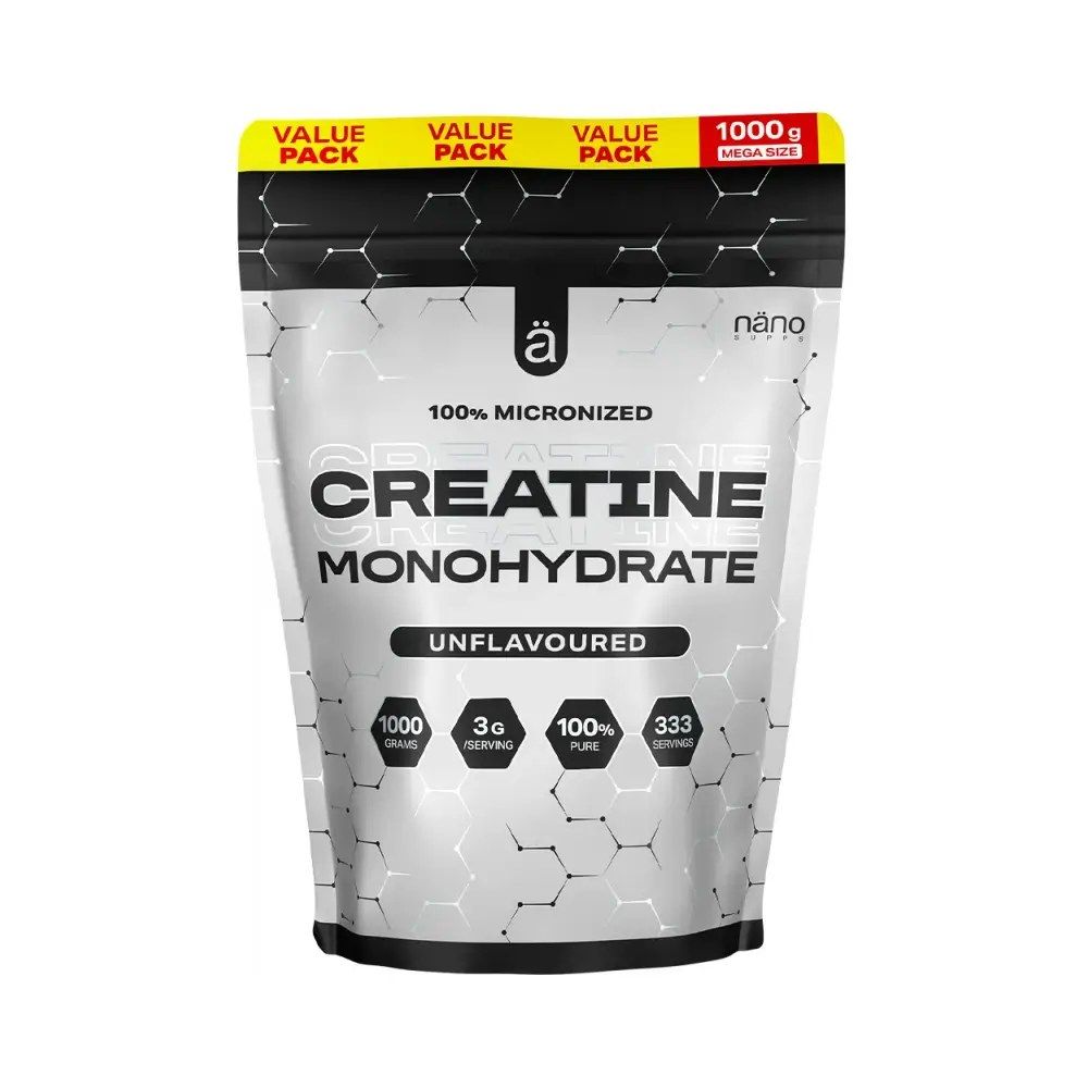 NANOSUPPS - 100% MICRONIZED CREATINE MONOHYDRATE - ÍZESÍTETLEN - 1000 G