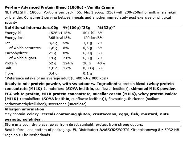 PER4M - ADVANCED PROTEIN BLEND - 1800 G PER4M - ADVANCED PROTEIN BLEND - 1800 G