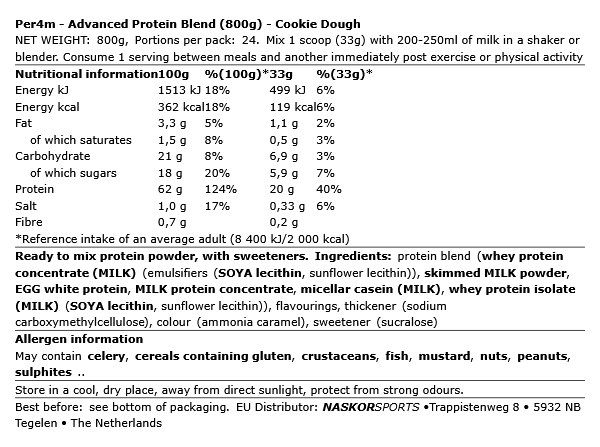 PER4M - ADVANCED PROTEIN BLEND - 800 G
