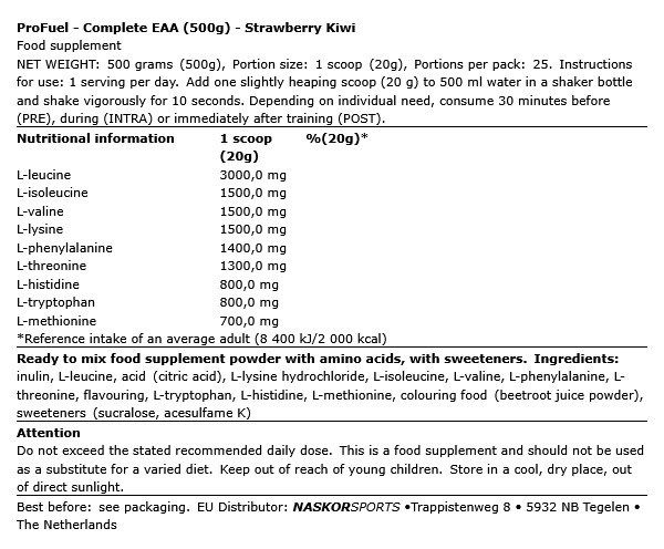PROFUEL - COMPLETE EAA - 500 G PROFUEL - COMPLETE EAA - 500 G