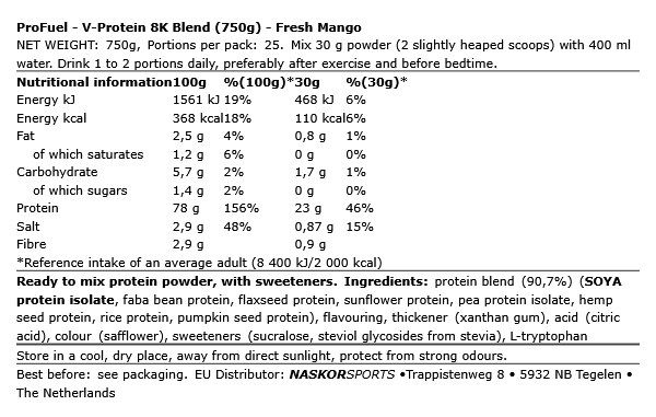 PROFUEL - V-PROTEIN 8K BLEND - 750 G PROFUEL - V-PROTEIN 8K BLEND - 750 G