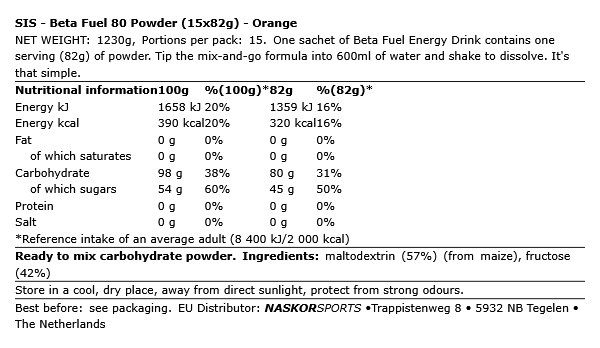 SIS - BETA FUEL 80 POWDER - 15 X 82 G