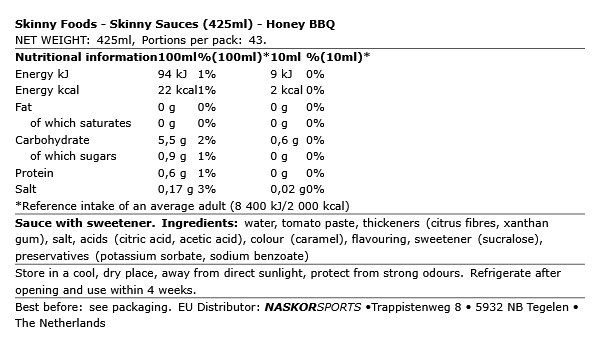 SKINNY FOODS - SKINNY SAUCES - 425 ML